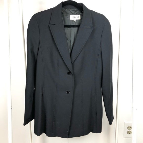 Louis Feraud Black Blazer Size:F 42 (US10-12) - Picture 12 of 14